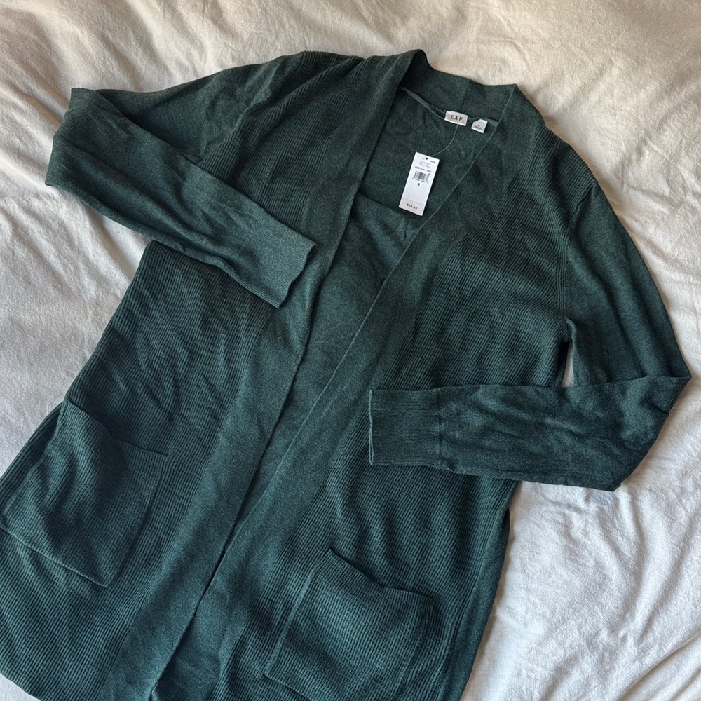 GAP Dark Green Open Cardigan